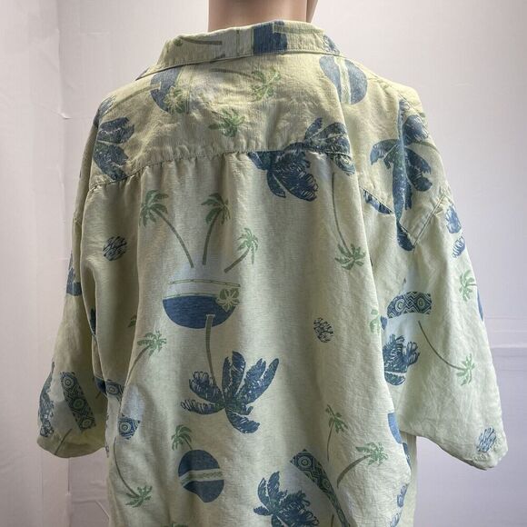 Tommy Bahama Mens Silk Hawaiian Shirt Button Down Size XL‎ Ivory Green,Hawaiian - Picture 12 of 13